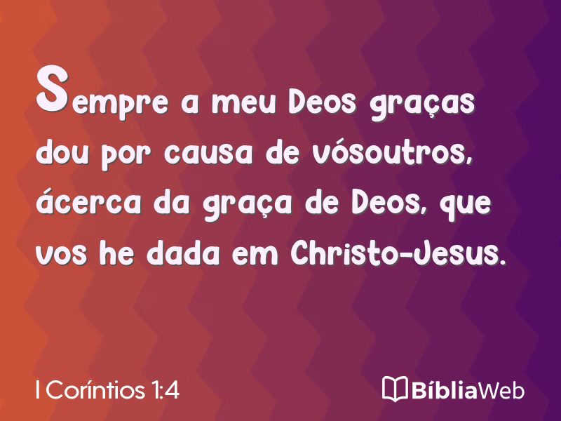 I Coríntios 1:4 em imagem para compartilhar