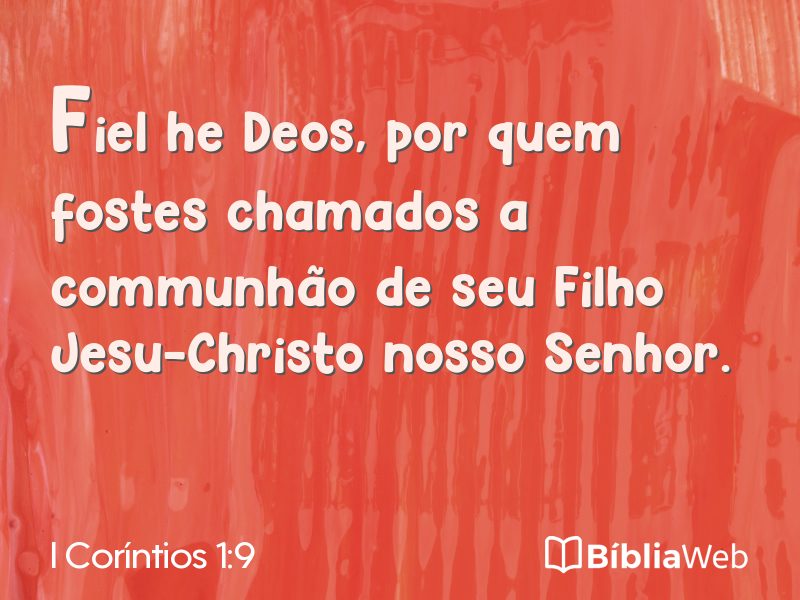 I Coríntios 1:9 em imagem para compartilhar