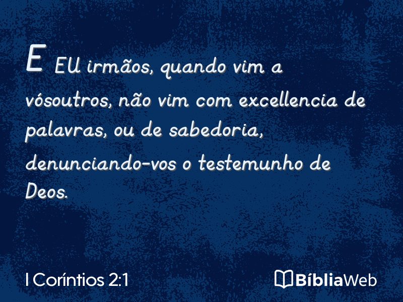 I Coríntios 2:1 em imagem para compartilhar