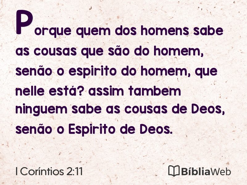 I Coríntios 2:11 em imagem para compartilhar