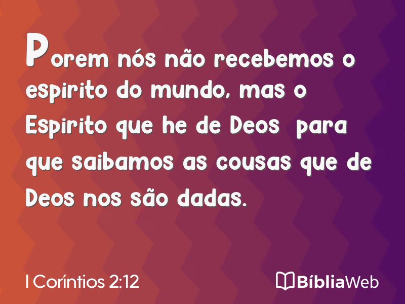 I Coríntios 2:12 em imagem para compartilhar