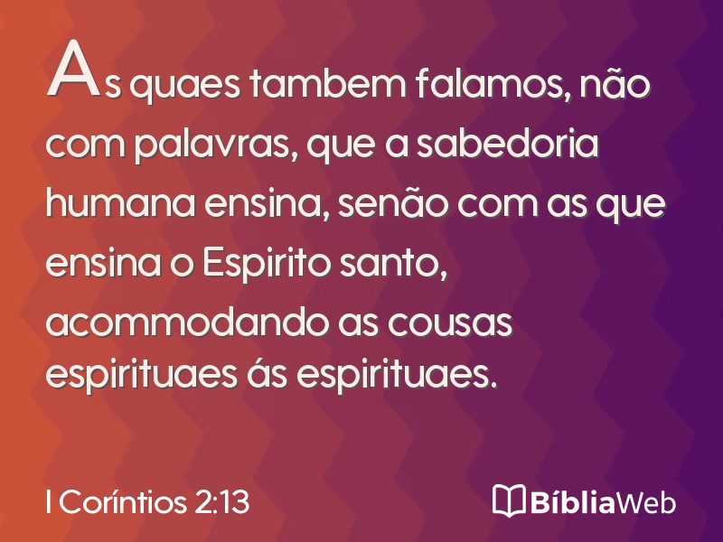 I Coríntios 2:13 em imagem para compartilhar