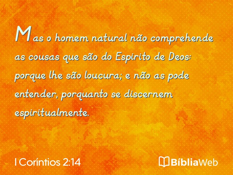 I Coríntios 2:14 em imagem para compartilhar