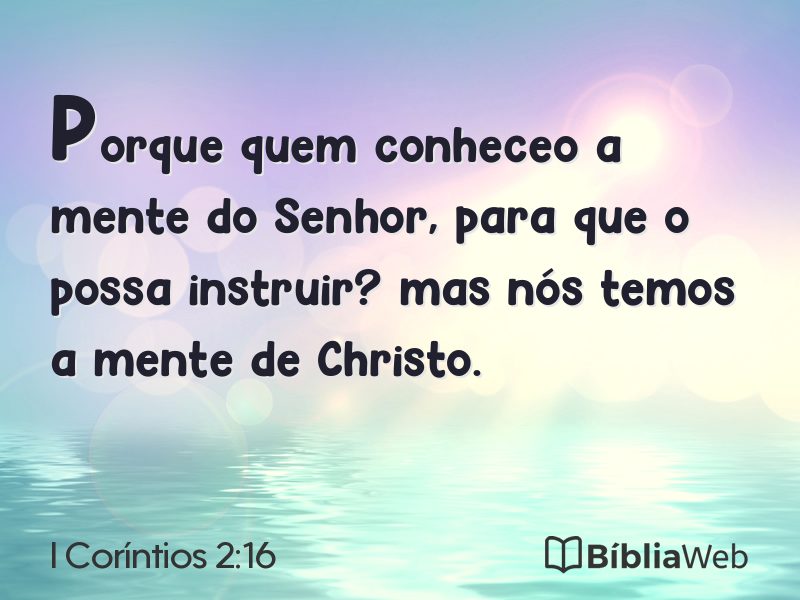 I Coríntios 2:16 em imagem para compartilhar