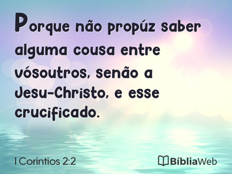 I Coríntios 2:2 em imagem para compartilhar