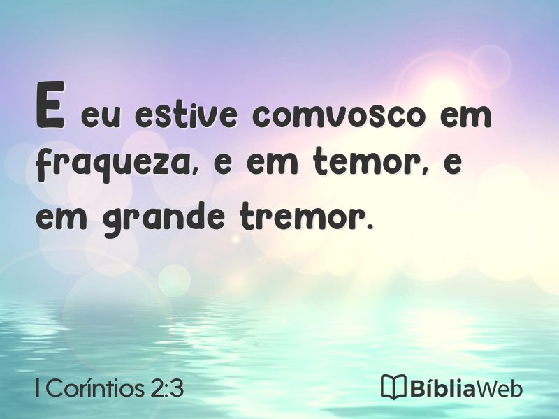 I Coríntios 2:3 em imagem para compartilhar