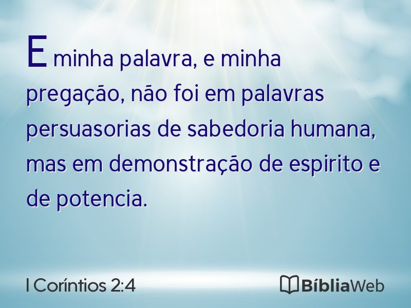 I Coríntios 2:4 em imagem para compartilhar