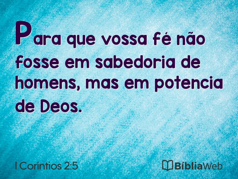 I Coríntios 2:5 em imagem para compartilhar