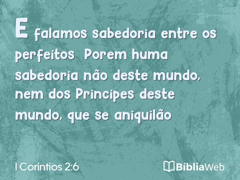 I Coríntios 2:6 em imagem para compartilhar