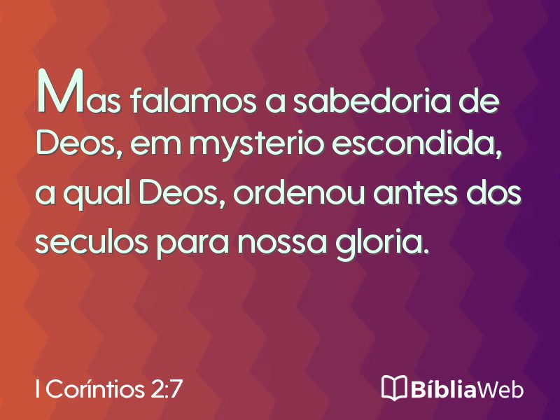 I Coríntios 2:7 em imagem para compartilhar