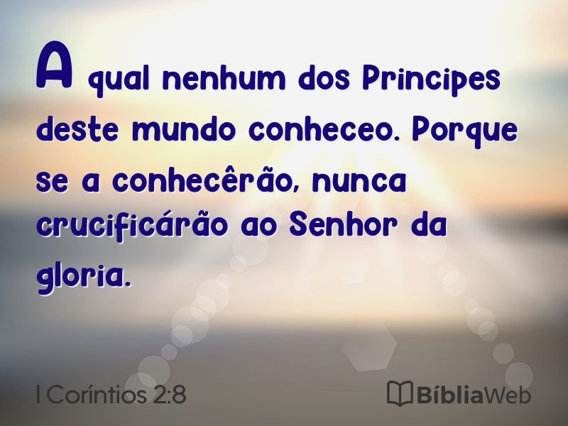 I Coríntios 2:8 em imagem para compartilhar