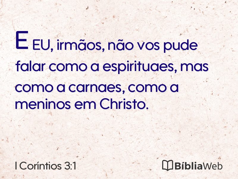 I Coríntios 3:1 em imagem para compartilhar