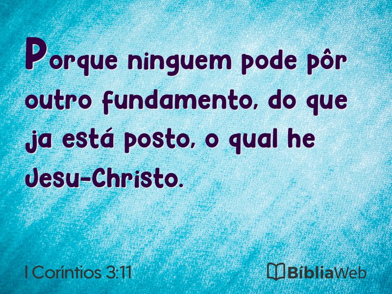 I Coríntios 3:11 em imagem para compartilhar