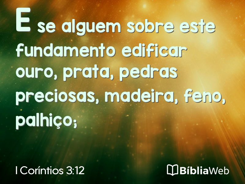 I Coríntios 3:12 em imagem para compartilhar