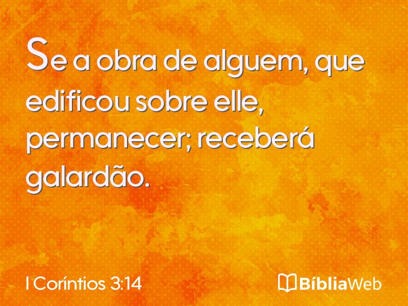 I Coríntios 3:14 em imagem para compartilhar