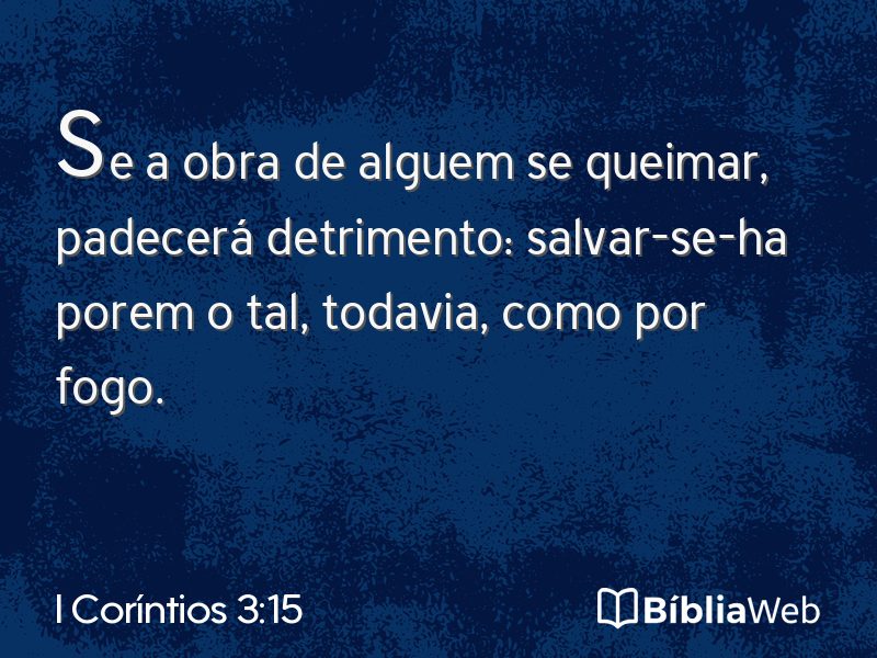 I Coríntios 3:15 em imagem para compartilhar