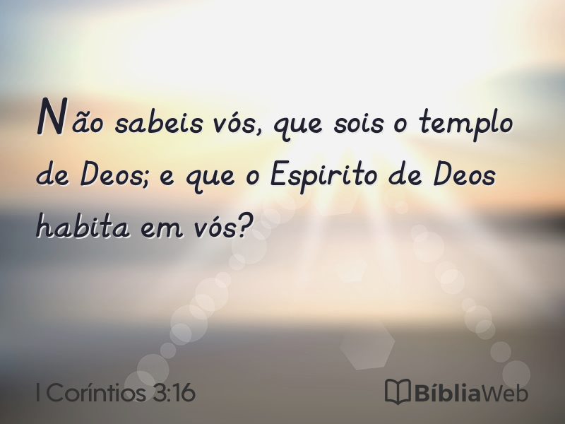 I Coríntios 3:16 em imagem para compartilhar
