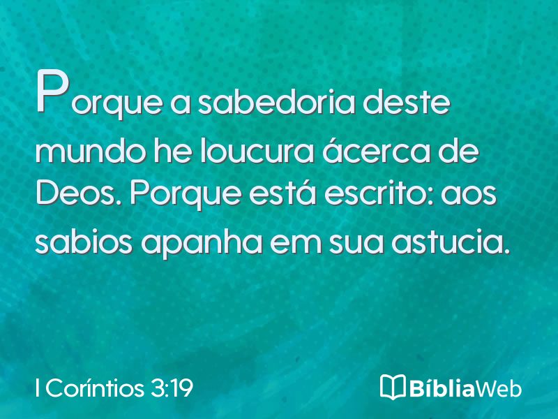 I Coríntios 3:19 em imagem para compartilhar