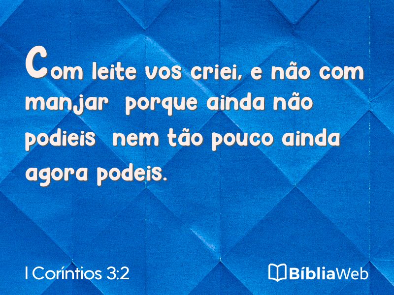I Coríntios 3:2 em imagem para compartilhar