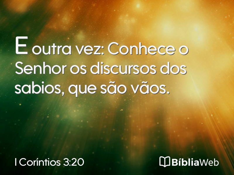 I Coríntios 3:20 em imagem para compartilhar