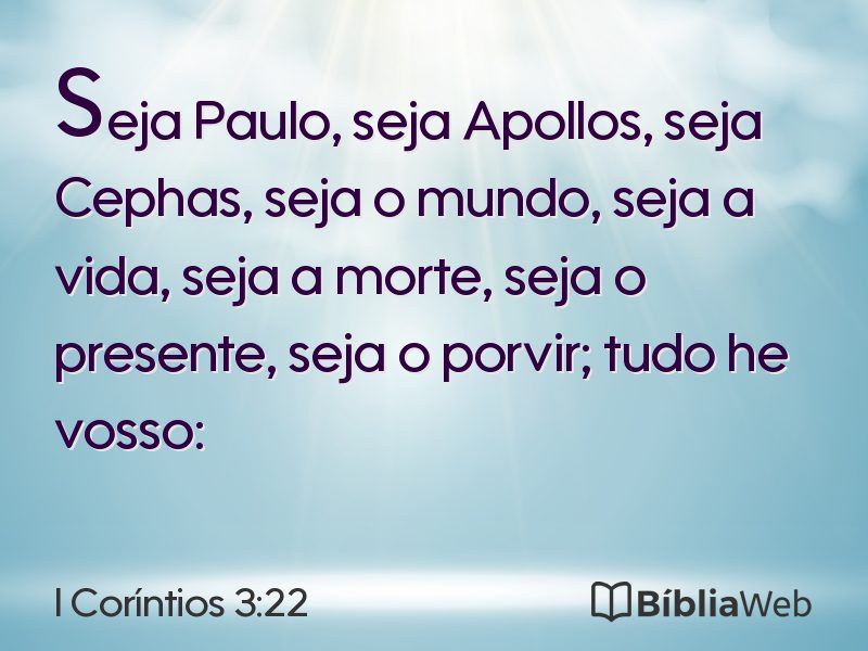 I Coríntios 3:22 em imagem para compartilhar