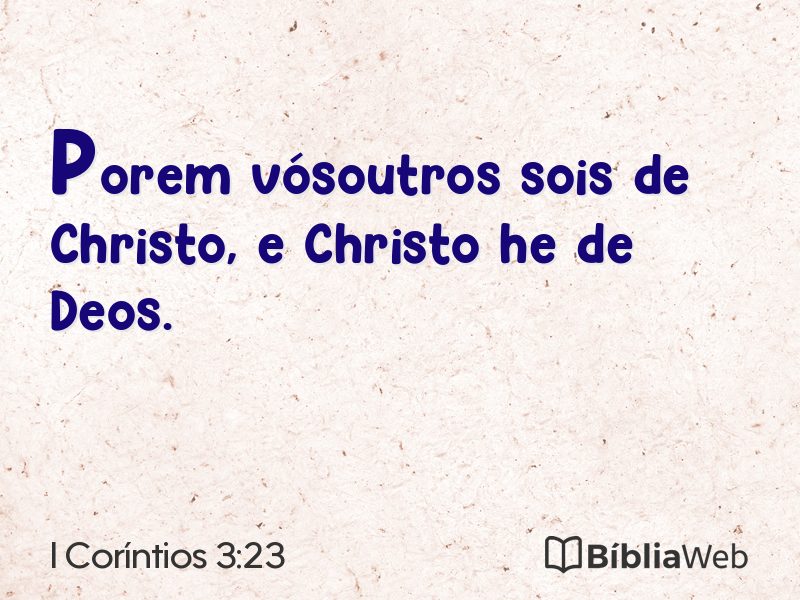 I Coríntios 3:23 em imagem para compartilhar