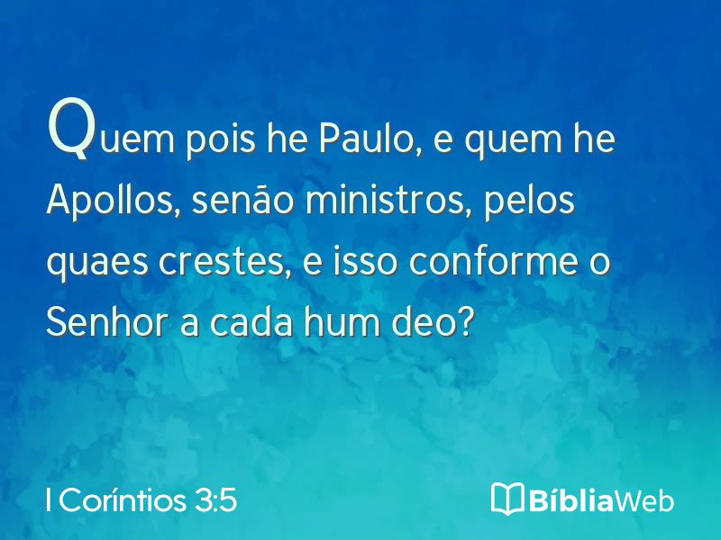 I Coríntios 3:5 em imagem para compartilhar