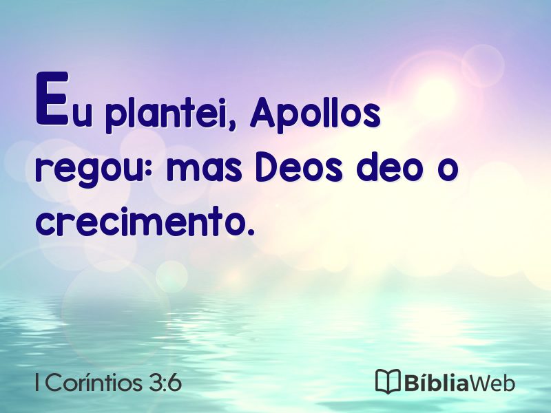 I Coríntios 3:6 em imagem para compartilhar