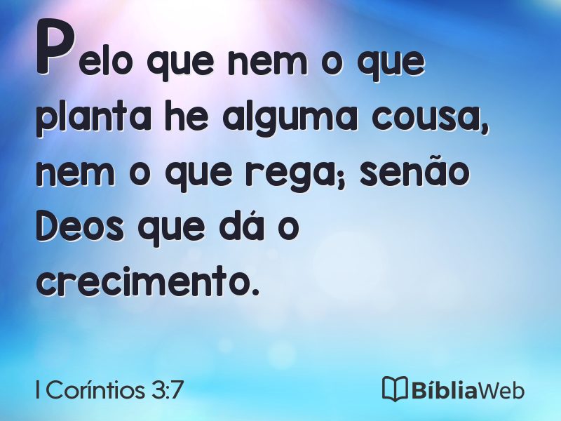 I Coríntios 3:7 em imagem para compartilhar