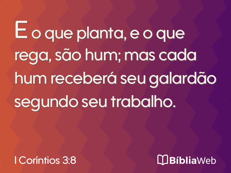 I Coríntios 3:8 em imagem para compartilhar