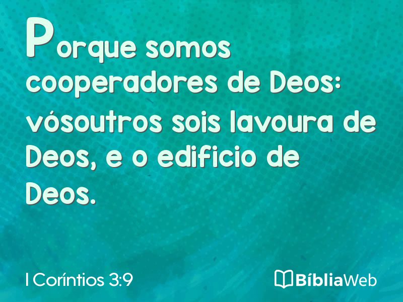 I Coríntios 3:9 em imagem para compartilhar