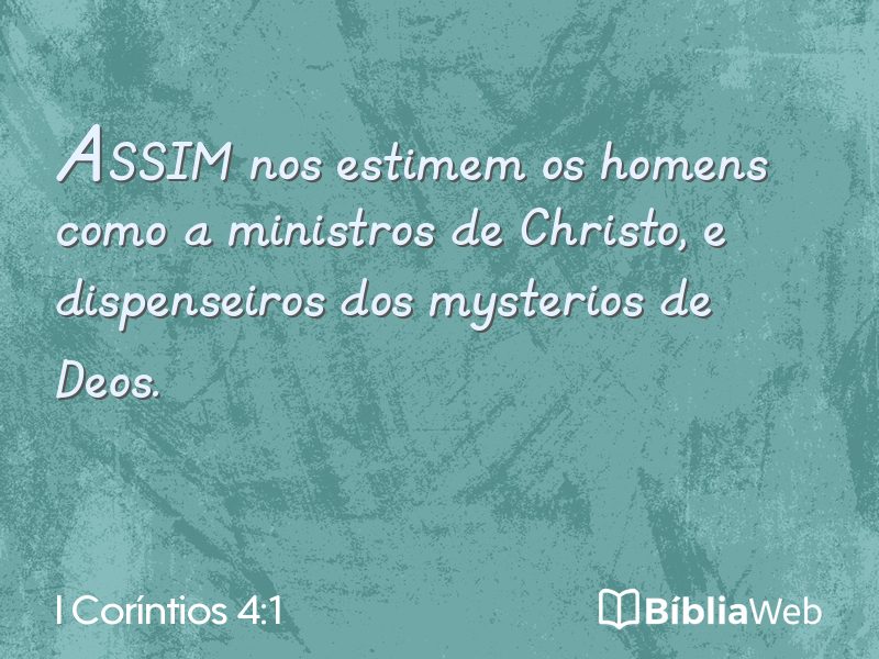 I Coríntios 4:1 em imagem para compartilhar
