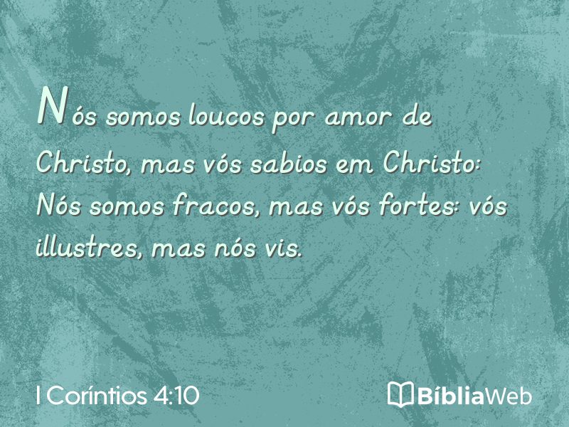 I Coríntios 4:10 em imagem para compartilhar