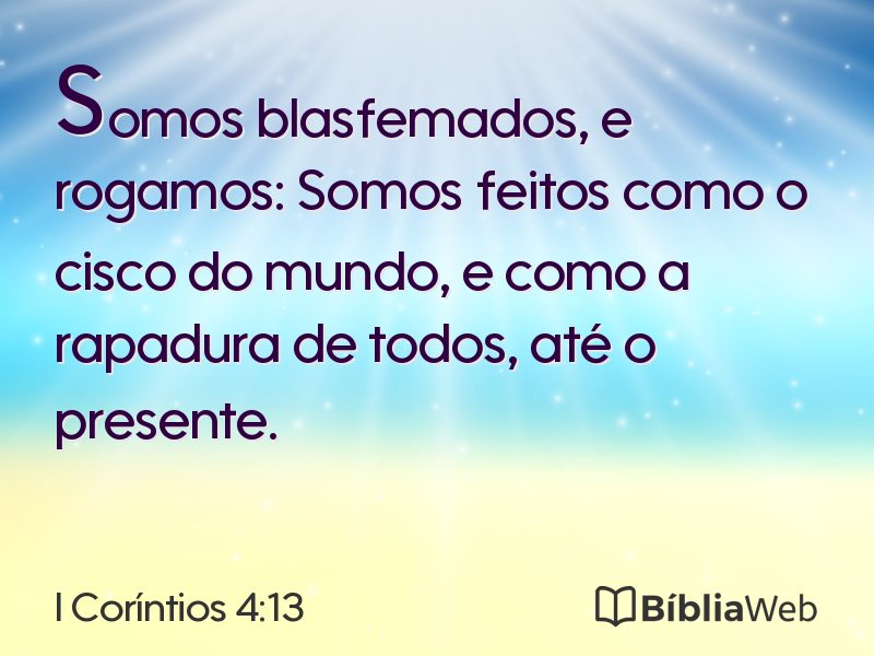 I Coríntios 4:13 em imagem para compartilhar