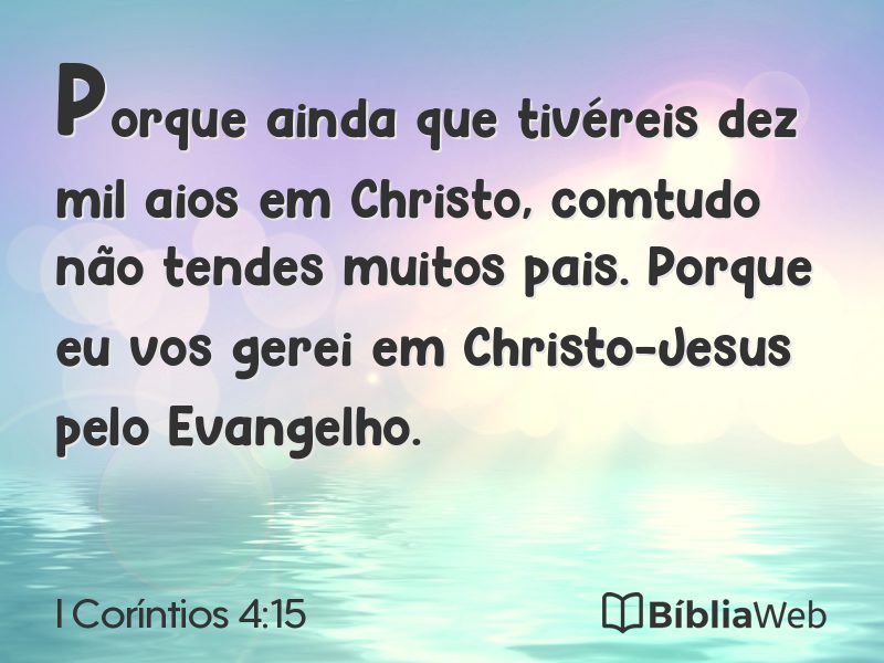 I Coríntios 4:15 em imagem para compartilhar