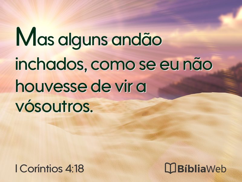 I Coríntios 4:18 em imagem para compartilhar