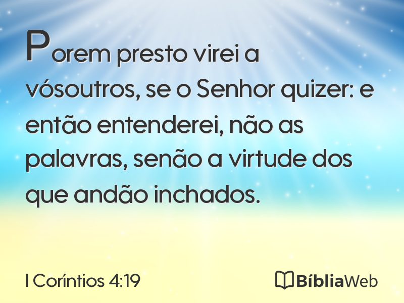 I Coríntios 4:19 em imagem para compartilhar