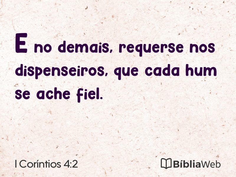 I Coríntios 4:2 em imagem para compartilhar