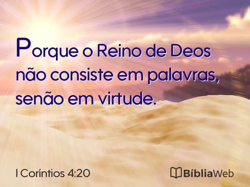 I Coríntios 4:20 em imagem para compartilhar