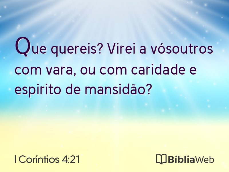 I Coríntios 4:21 em imagem para compartilhar