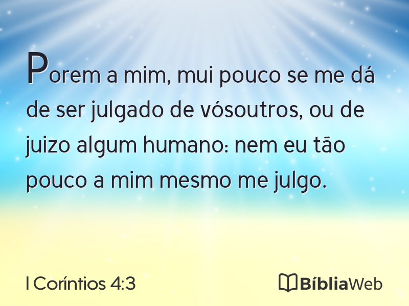 I Coríntios 4:3 em imagem para compartilhar
