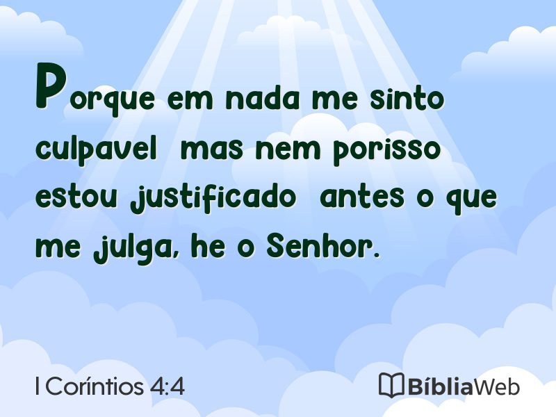 I Coríntios 4:4 em imagem para compartilhar