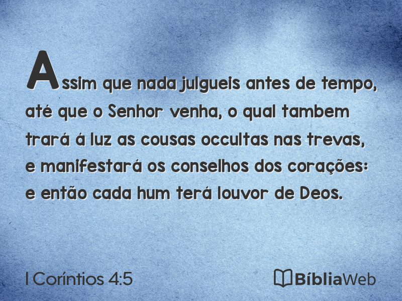 I Coríntios 4:5 em imagem para compartilhar