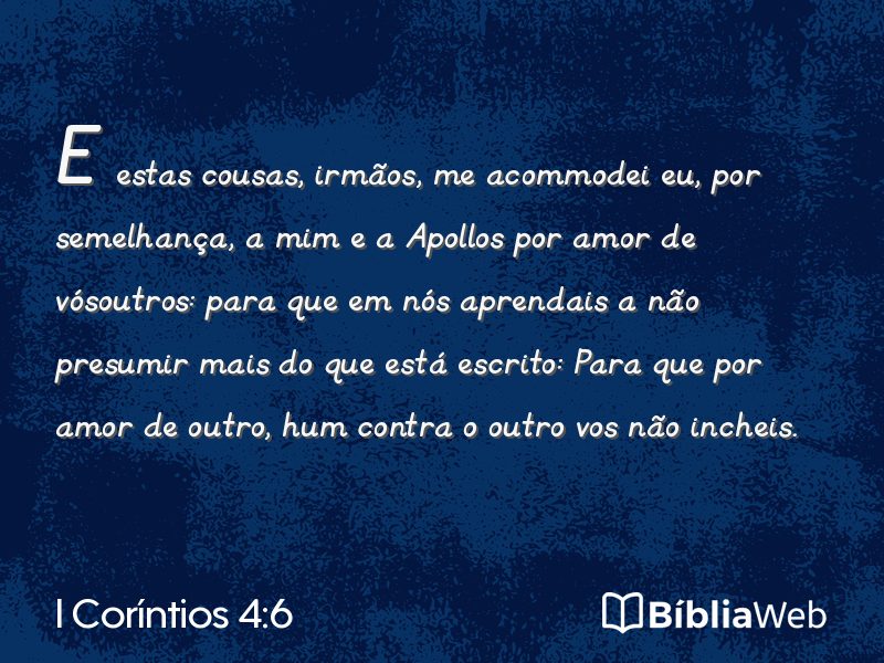 I Coríntios 4:6 em imagem para compartilhar