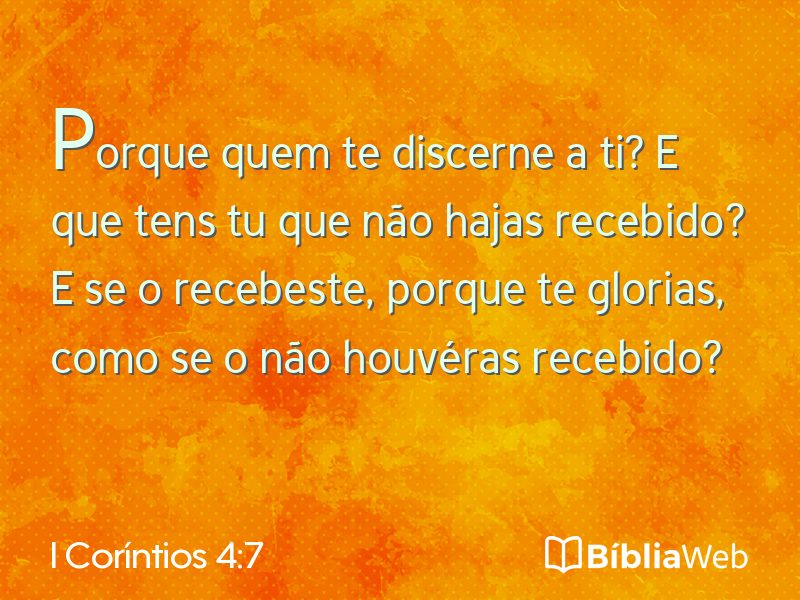 I Coríntios 4:7 em imagem para compartilhar