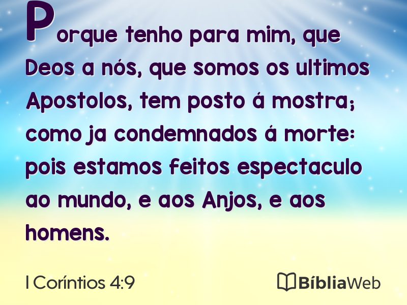 I Coríntios 4:9 em imagem para compartilhar