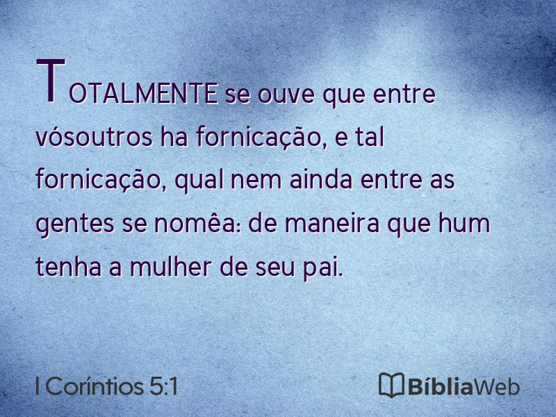 I Coríntios 5:1 em imagem para compartilhar