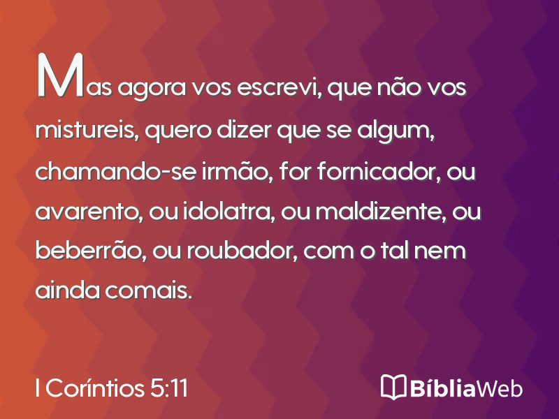 I Coríntios 5:11 em imagem para compartilhar