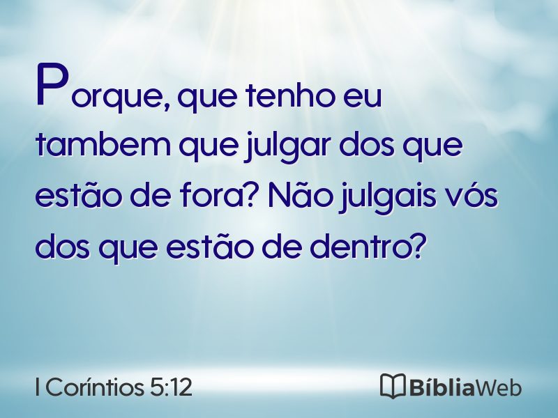 I Coríntios 5:12 em imagem para compartilhar