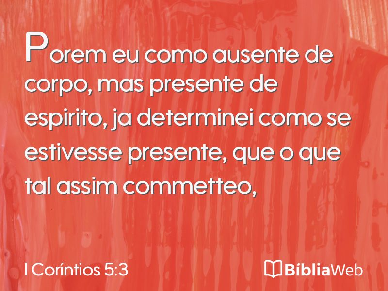 I Coríntios 5:3 em imagem para compartilhar